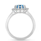 Inel din Argint 925 ( 2.06 grame ) cu Topaz Swiss Blue și Topaz Alb 1.75 Carate