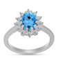 Inel din Argint 925 ( 2.06 grame ) cu Topaz Swiss Blue și Topaz Alb 1.75 Carate