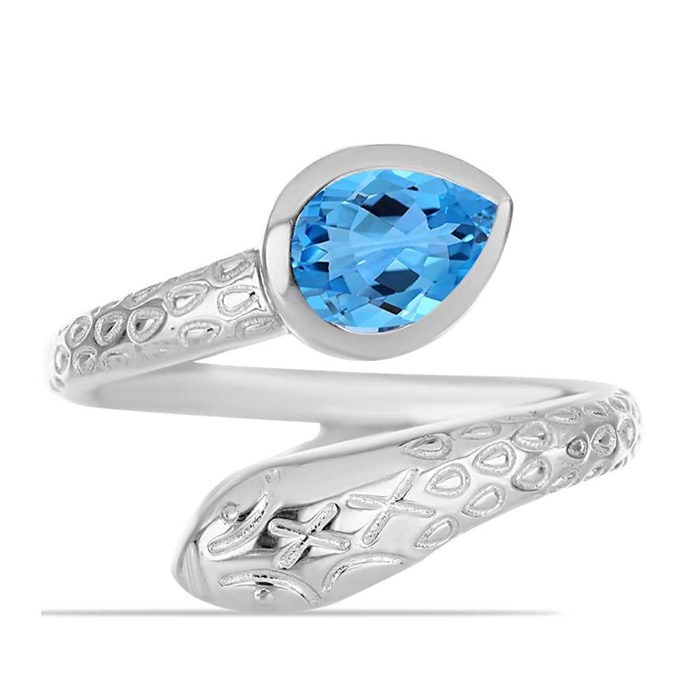 Inel din Argint 925 ( 4.92 grame ) cu Topaz Swiss Blue 1.14 Carate