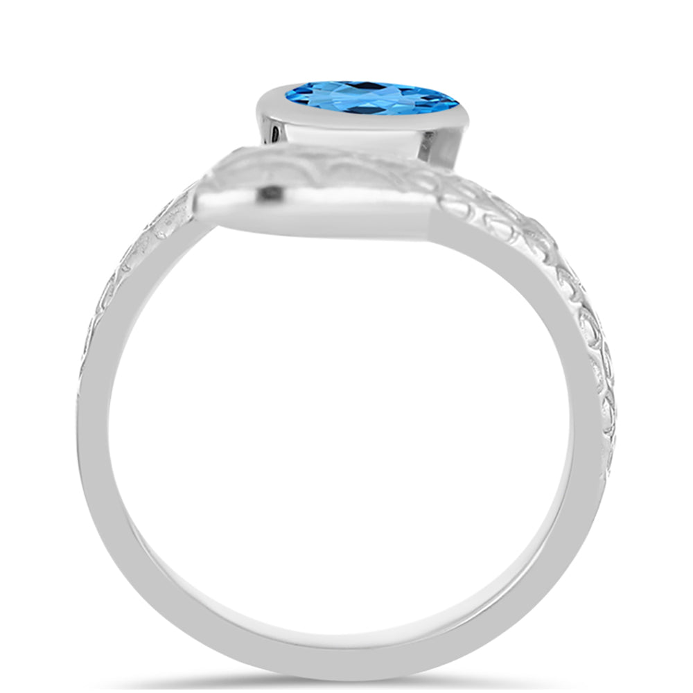 Inel din Argint 925 ( 4.92 grame ) cu Topaz Swiss Blue 1.14 Carate