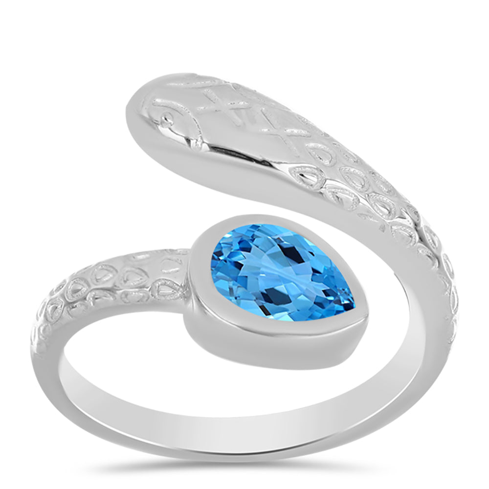 Inel din Argint 925 ( 4.92 grame ) cu Topaz Swiss Blue 1.14 Carate