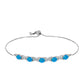 Brățară din Argint 925 ( 5.26 grame ) cu Opal Albastru Etiopian Paraiba și Topaz Alb 1.27 Carate