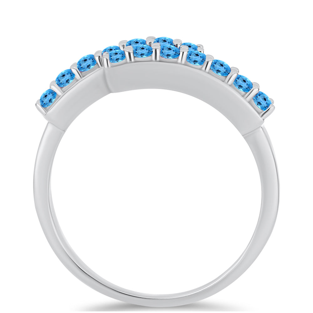 Inel din Argint 925 ( 2.63 grame ) cu Topaz Swiss Blue 0.63 Carate 2 