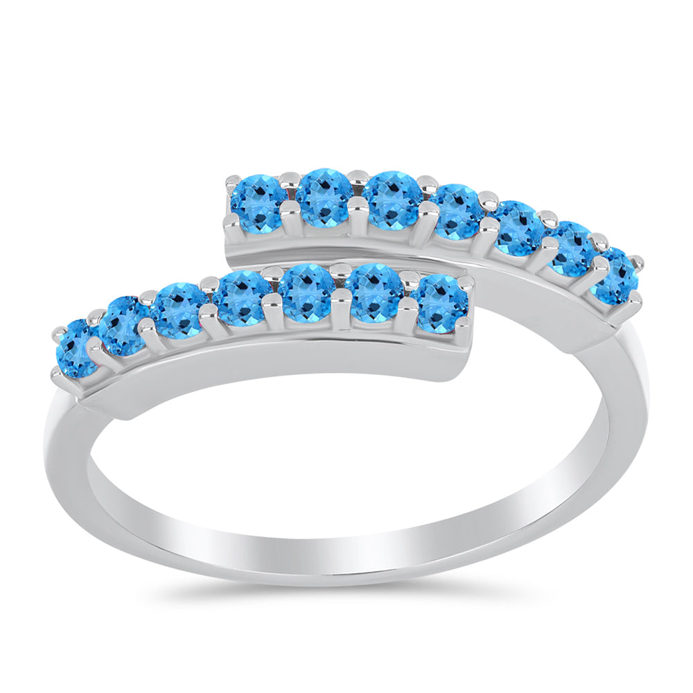 Inel din Argint 925 ( 2.63 grame ) cu Topaz Swiss Blue 0.63 Carate 3 