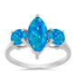 Inel din Argint 925 ( 2.06 grame ) cu Opal Albastru Etiopian Paraiba 1.5 Carate