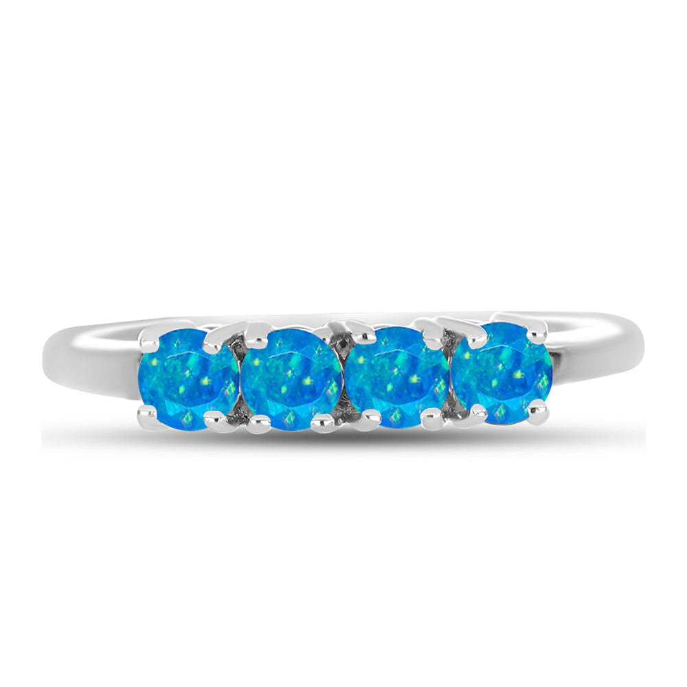 Inel din Argint 925 ( 1.58 grame ) cu Opal Albastru Etiopian Paraiba 0.42 Carate