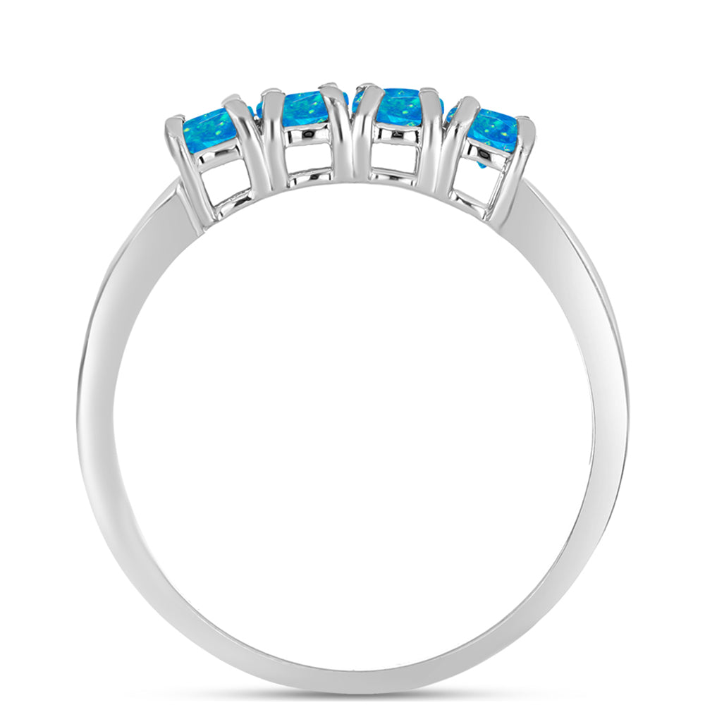 Inel din Argint 925 ( 1.58 grame ) cu Opal Albastru Etiopian Paraiba 0.42 Carate
