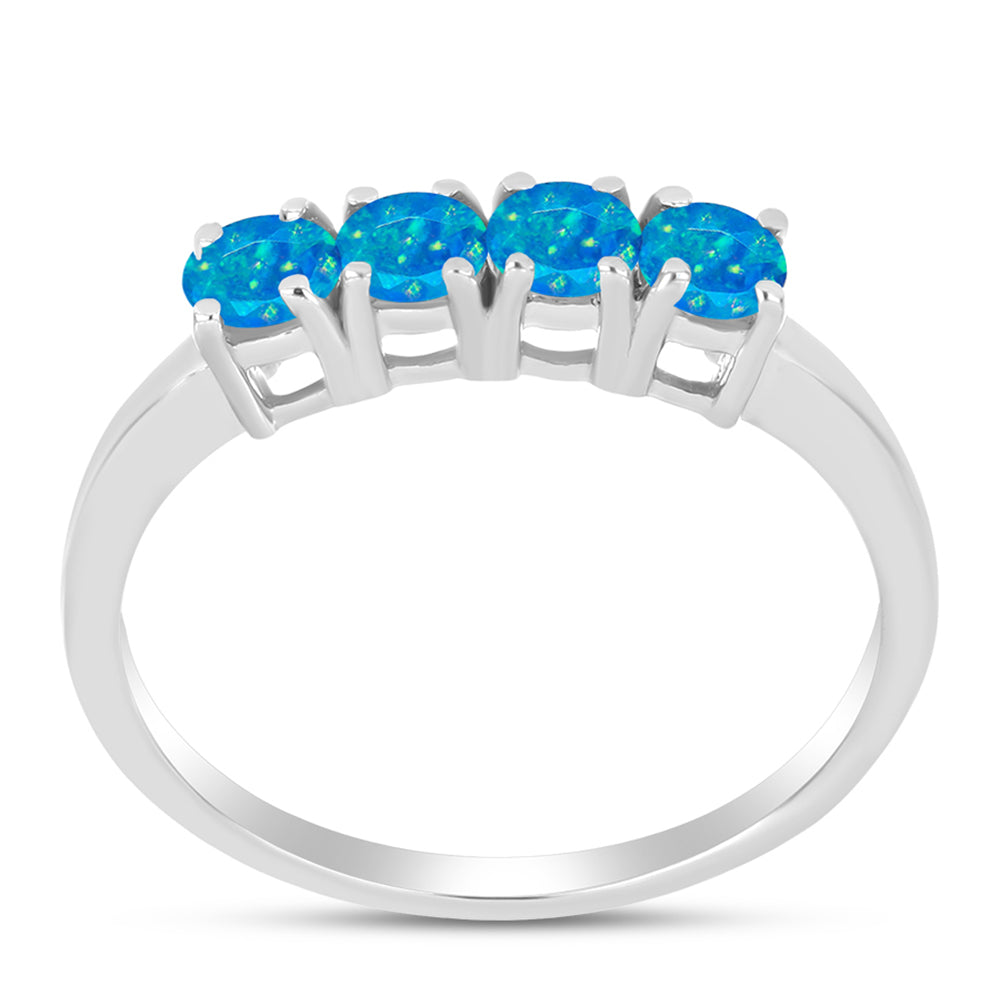 Inel din Argint 925 ( 1.58 grame ) cu Opal Albastru Etiopian Paraiba 0.42 Carate