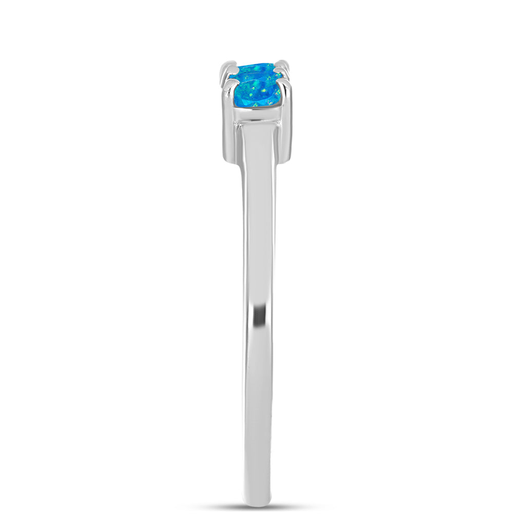 Inel din Argint 925 ( 1.58 grame ) cu Opal Albastru Etiopian Paraiba 0.42 Carate