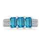 Inel din Argint 925 ( 2.62 grame ) cu Topaz Swiss Blue și Topaz Alb 2.4 Carate