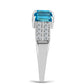 Inel din Argint 925 ( 2.62 grame ) cu Topaz Swiss Blue și Topaz Alb 2.4 Carate