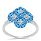 Inel din Argint 925 ( 2.6 grame ) cu Topaz Swiss Blue și Topaz Alb 2.33 Carate