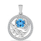 Pandantiv din Argint 925 ( 2.41 grame ) cu Topaz Swiss Blue și Topaz Alb 1.3 Carate