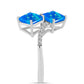 Inel din Argint 925 ( 2.79 grame ) cu Opal Albastru Etiopian Paraiba și Topaz Alb 1.55 Carate
