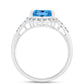 Inel din Argint 925 ( 2.79 grame ) cu Topaz Swiss Blue și Topaz Alb 3.31 Carate