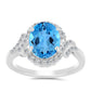 Inel din Argint 925 ( 2.79 grame ) cu Topaz Swiss Blue și Topaz Alb 3.31 Carate