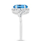 Inel din Argint 925 ( 2.79 grame ) cu Topaz Swiss Blue și Topaz Alb 3.31 Carate