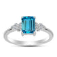 Inel din Argint 925 ( 1.97 grame ) cu Topaz Swiss Blue și Topaz Alb 1.74 Carate