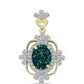 Pandantiv din Argint 925 Placat cu Aur ( 2.63 grame ) cu Drusy Verde și Topaz Alb 2.98 Carate