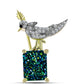 Broşă din Argint 925 Placat cu Aur ( 2.69 grame ) cu Drusy Verde și Spinel Negru 3.49 Carate