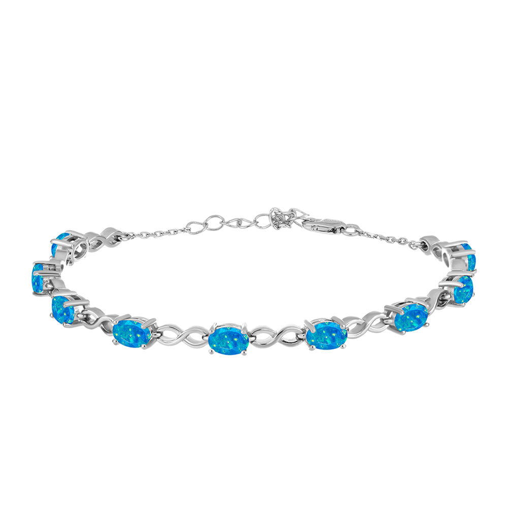 Brățară din Argint 925 ( 6.65 grame ) cu Opal Albastru Etiopian Paraiba 2.51 Carate 1 