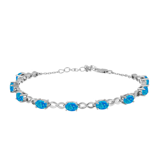 Brățară din Argint 925 ( 6.65 grame ) cu Opal Albastru Etiopian Paraiba 2.51 Carate