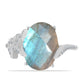 Inel din Argint 925 ( 3.31 grame ) cu Gullgruvene Labradorit și Topaz Alb 5.17 Carate