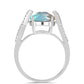 Inel din Argint 925 ( 3.31 grame ) cu Gullgruvene Labradorit și Topaz Alb 5.17 Carate