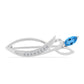 Broşă din Argint 925 ( 2.17 grame ) cu Topaz Swiss Blue și Topaz Alb 0.35 Carate