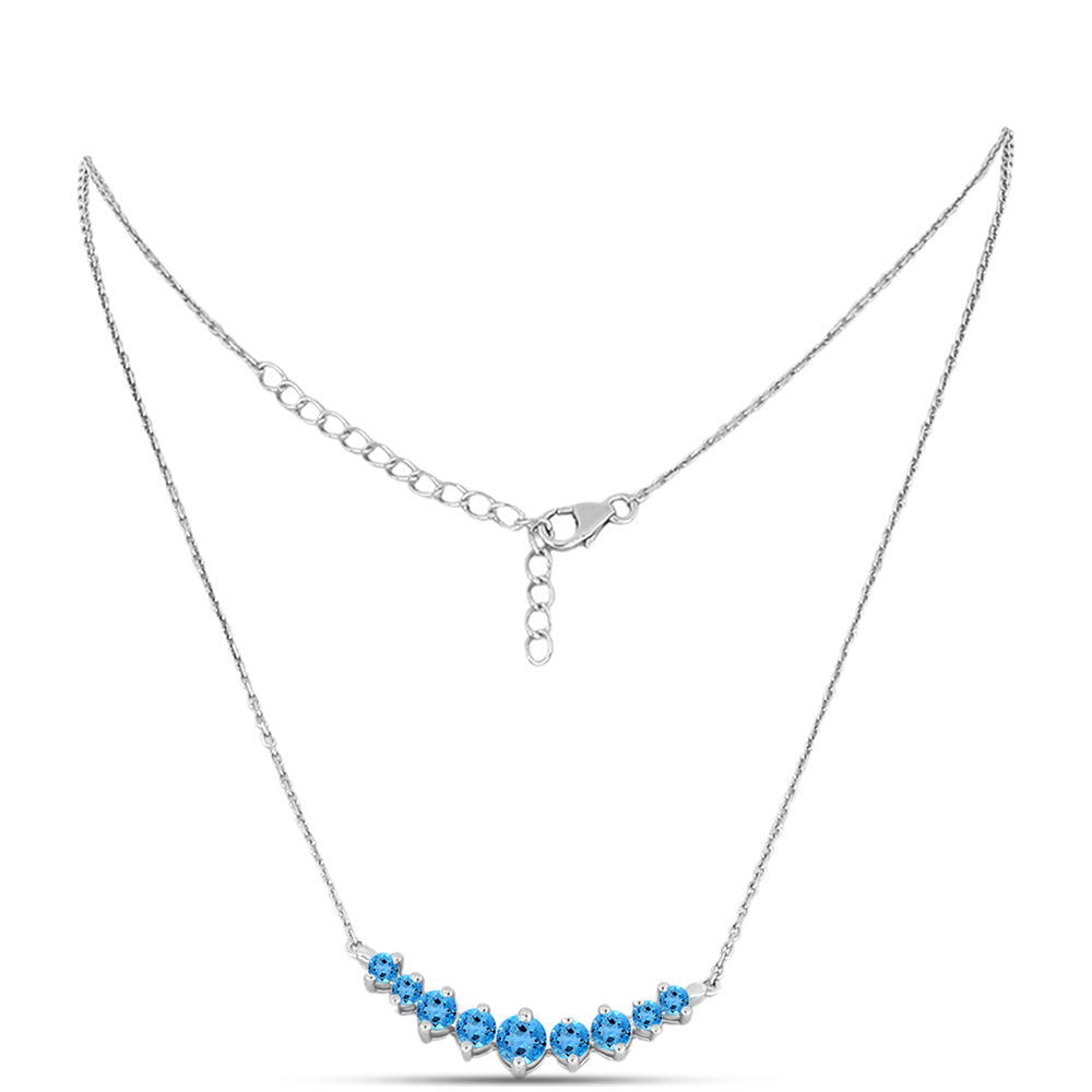 Colier din Argint 925 ( 4.27 grame ) cu Topaz Swiss Blue 2.4 Carate 1 