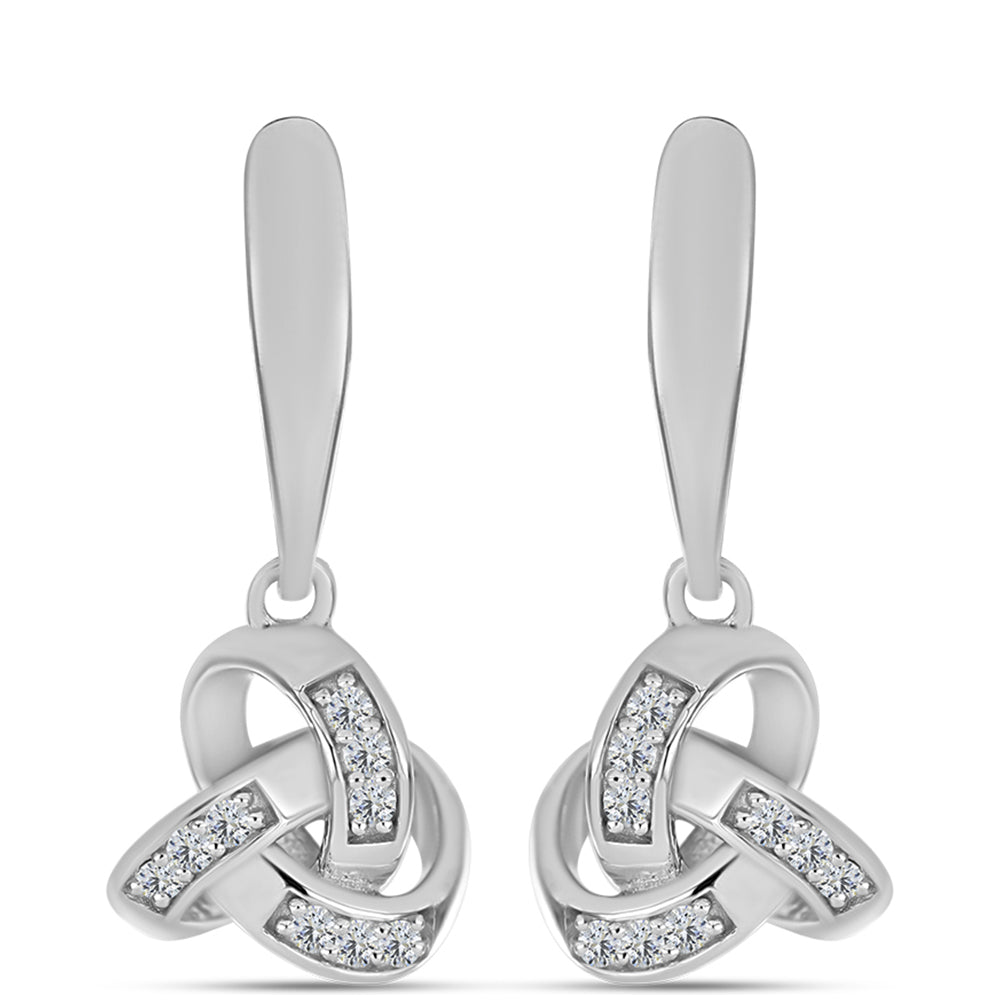 Cercei din Argint 925 ( 4.43 grame ) cu Diamant Alb 0.18 Carate 1 