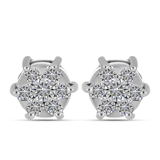 Cercei din Argint 925 ( 2.5 grame ) cu Diamant Alb 0.53 Carate