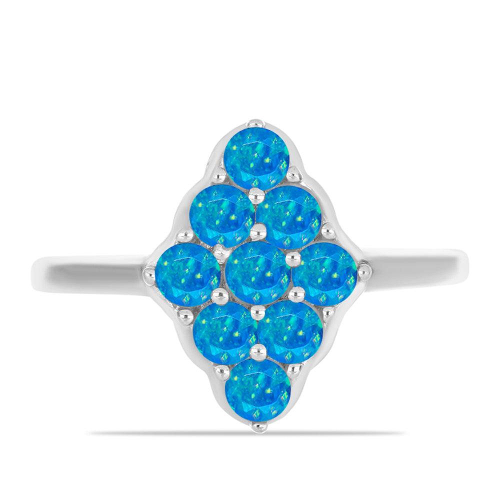Inel din Argint 925 ( 2.43 grame ) cu Opal Albastru Etiopian Paraiba 0.62 Carate 1 