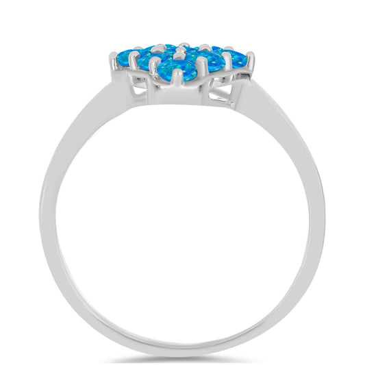 Inel din Argint 925 ( 2.43 grame ) cu Opal Albastru Etiopian Paraiba 0.62 Carate