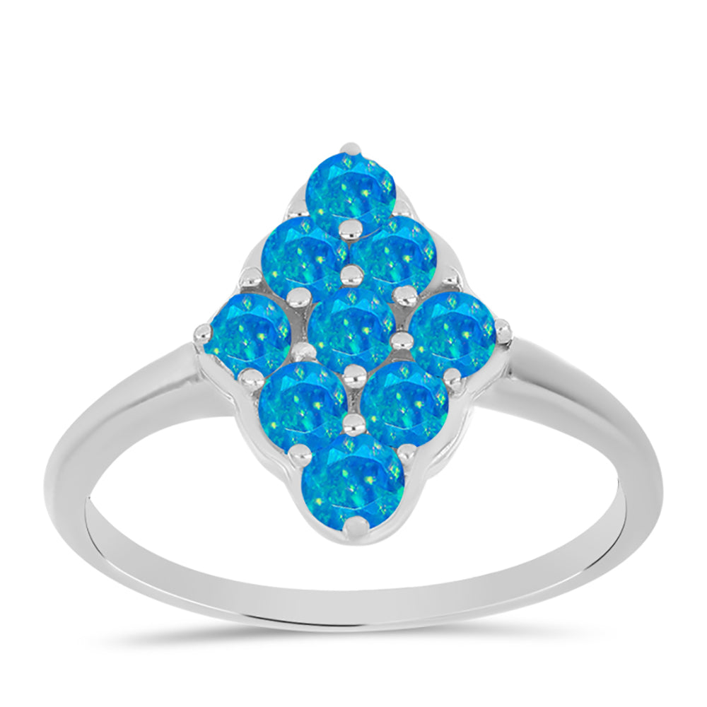 Inel din Argint 925 ( 2.43 grame ) cu Opal Albastru Etiopian Paraiba 0.62 Carate 3 