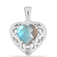 Pandantiv din Argint 925 ( 1.54 grame ) cu Gullgruvene Labradorit și Topaz Alb 1.85 Carate