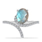 Inel din Argint 925 ( 2.77 grame ) cu Gullgruvene Labradorit și Topaz Alb 2.18 Carate