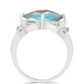 Inel din Argint 925 ( 4.34 grame ) cu Gullgruvene Labradorit și Topaz Alb 4.77 Carate