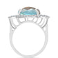 Inel din Argint 925 ( 5.7 grame ) cu Gullgruvene Labradorit și Topaz Alb 8.74 Carate