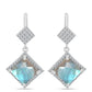 Cercei din Argint 925 ( 4.65 grame ) cu Gullgruvene Labradorit și Topaz Alb 5.65 Carate