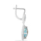 Cercei din Argint 925 ( 4.65 grame ) cu Gullgruvene Labradorit și Topaz Alb 5.65 Carate