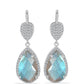 Cercei din Argint 925 ( 4.81 grame ) cu Gullgruvene Labradorit și Topaz Alb 9.31 Carate