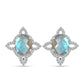 Cercei din Argint 925 ( 4.24 grame ) cu Gullgruvene Labradorit și Topaz Alb 5.21 Carate