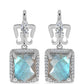 Cercei din Argint 925 ( 5.52 grame ) cu Gullgruvene Labradorit și Topaz Alb 6.85 Carate