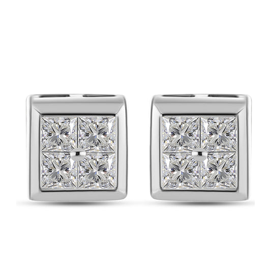Cercei din Argint 925 ( 2.15 grame ) cu Diamant Alb 0.39 Carate