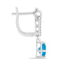 Cercei din Argint 925 ( 3.44 grame ) cu Opal Albastru Etiopian Paraiba și Topaz Alb 1.31 Carate