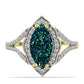 Inel din Argint 925 Placat cu Aur ( 3.52 grame ) cu Drusy Verde și Topaz Alb 3.05 Carate