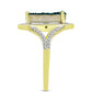 Inel din Argint 925 Placat cu Aur ( 3.52 grame ) cu Drusy Verde și Topaz Alb 3.05 Carate