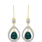 Cercei din Argint 925 Placat cu Aur ( 3.67 grame ) cu Drusy Verde și Topaz Alb 4.97 Carate