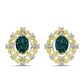 Cercei din Argint 925 Placat cu Aur ( 4.95 grame ) cu Drusy Verde și Topaz Alb 3.37 Carate